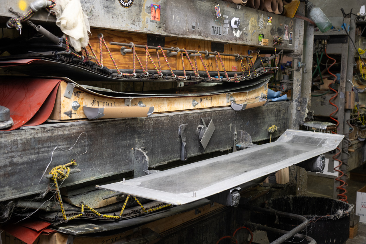 A snowboard press where pressure and heat seal in each delicious dream board recipe.